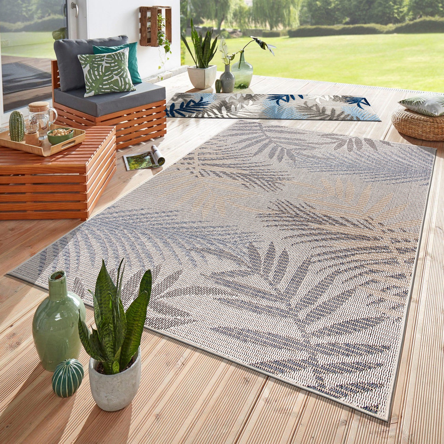 Rugshop Outdoor Carpet Rug Bahama Palm Frond Indoor Outdoor Rugs Exterior Carpet