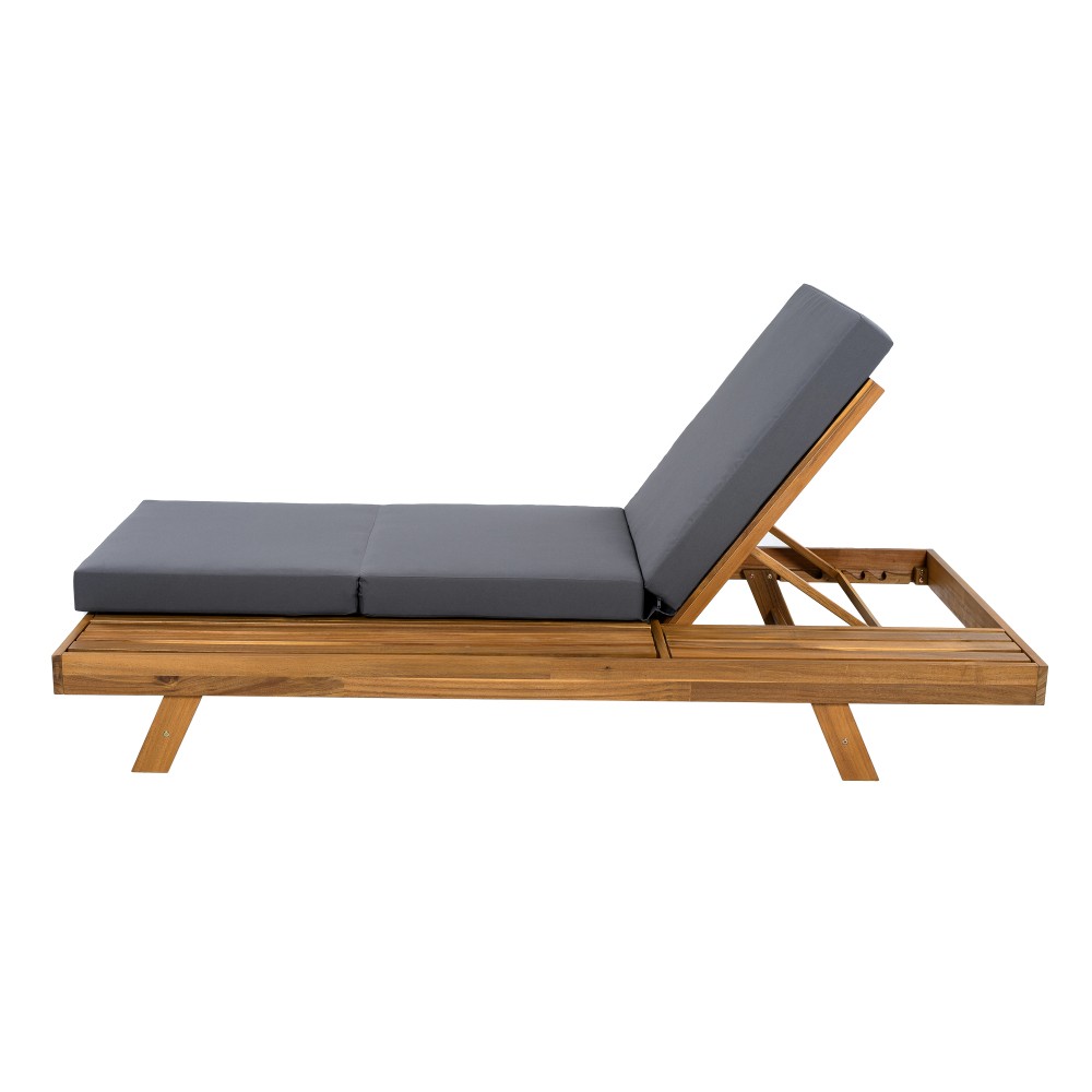 Outdoor Adjustable Chaise Lounge Chair Set with Waterproof Cushion and Backrest