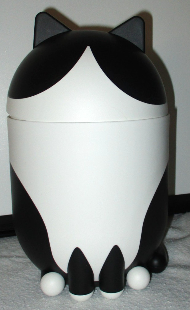 IKEA GREJSIMOJS Black & White Cat Shaped Desktop Storage Box w/ Lid  506.031.78