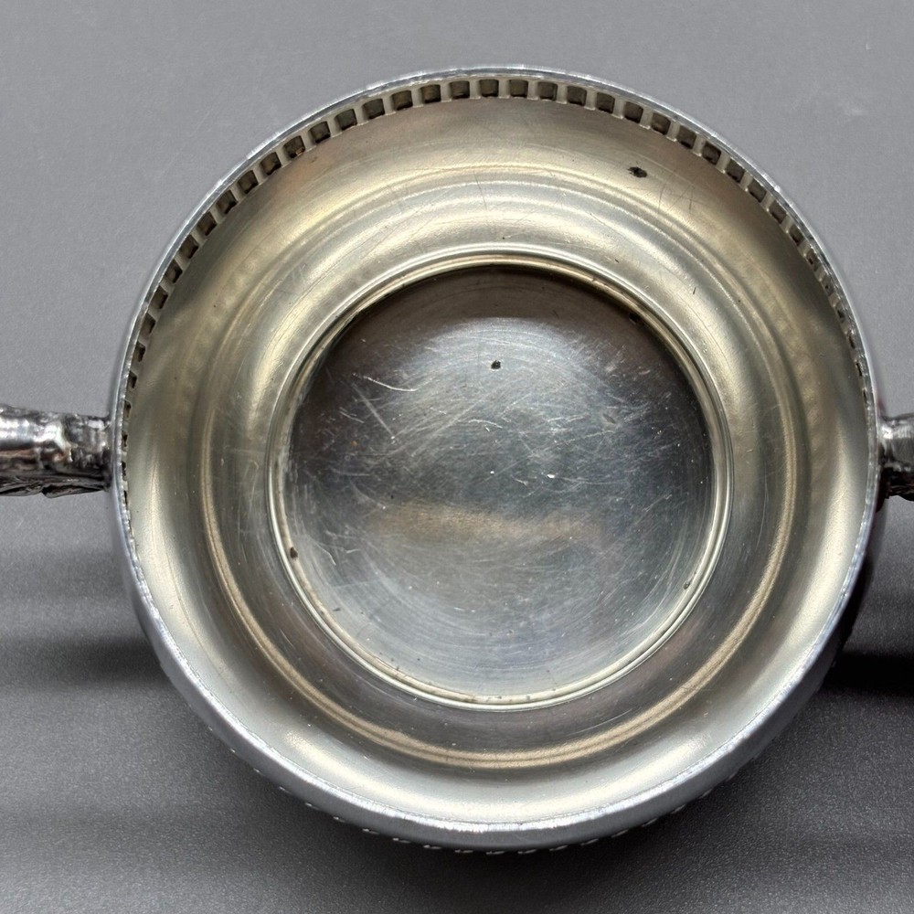 Viking Plate EP Copper Sugar Bowl Silverplate Double Handle Canada Vintage MCM