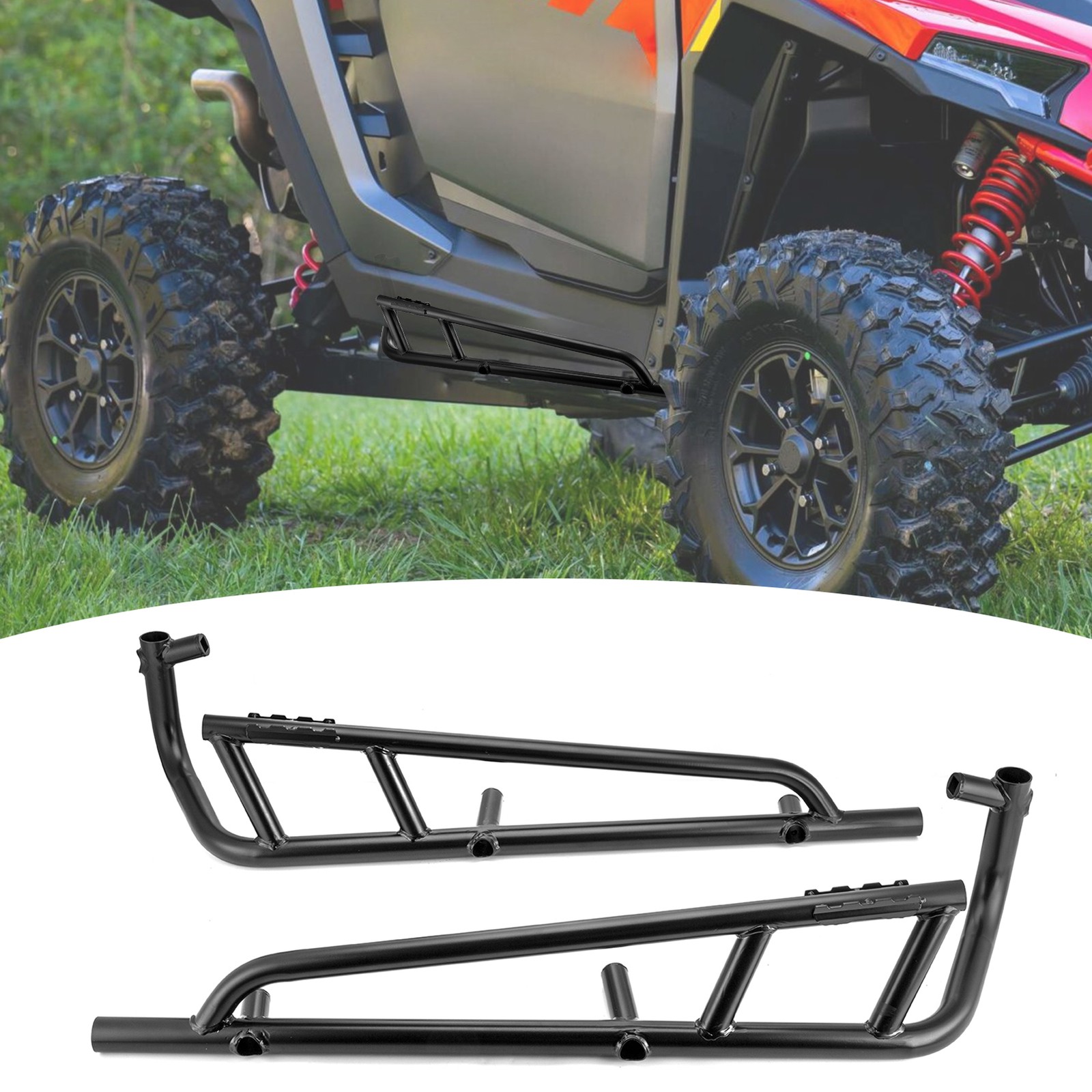 Steel Nerf Bars Rock Sliders For Polaris RZR XP 1000 2 Doors 2024-2025