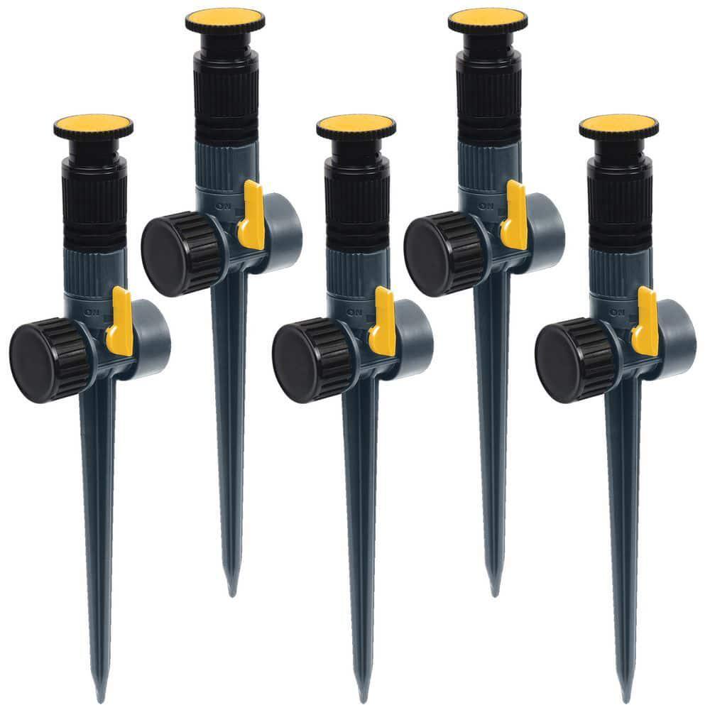 Multi Adjustable Spike Sprinkler (5-pack) | Ft Green Control Water Flow Melnor