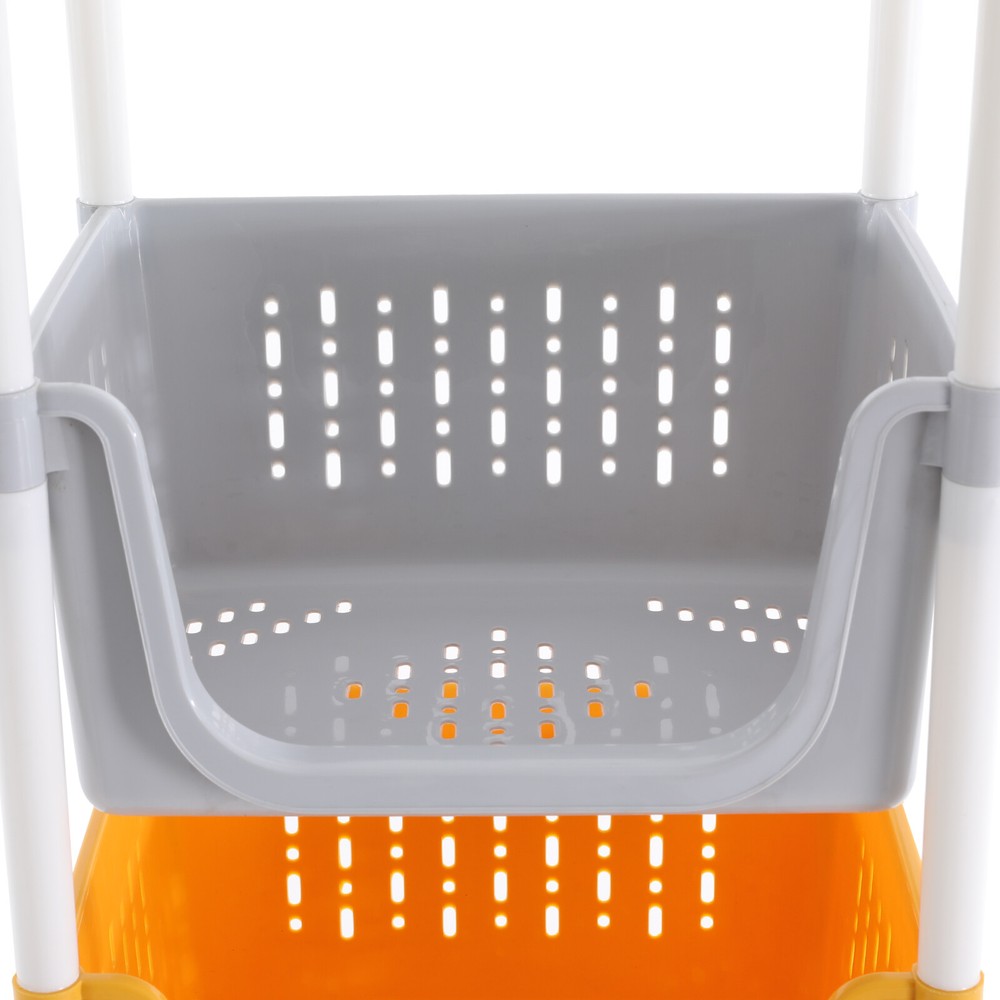 Kitchen Storage Basket with Wheels Floor-Standing Fruit Vegetable Storage Basket