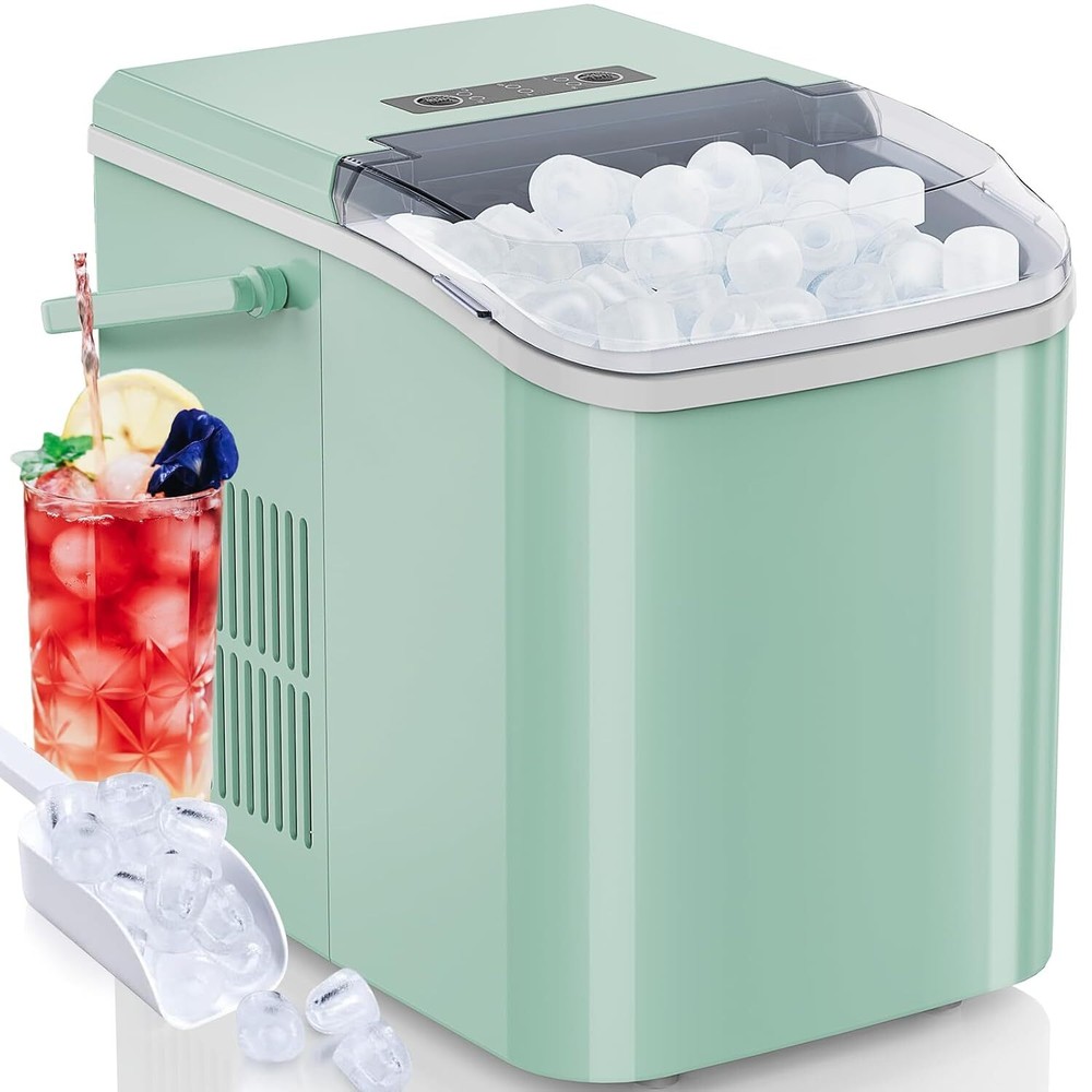 Ice Makers Countertop with Self-cleaning Portable Ice Machine 9 Cubes 6 Mins