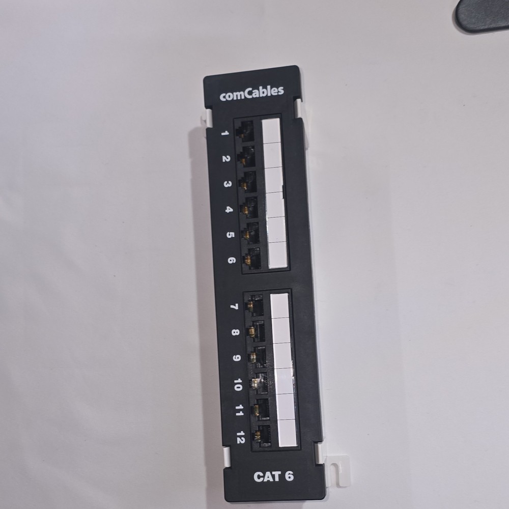comCables Cat 6 12 Port Mini Patch Panel with 89D Bracket PP-C6-12M-C