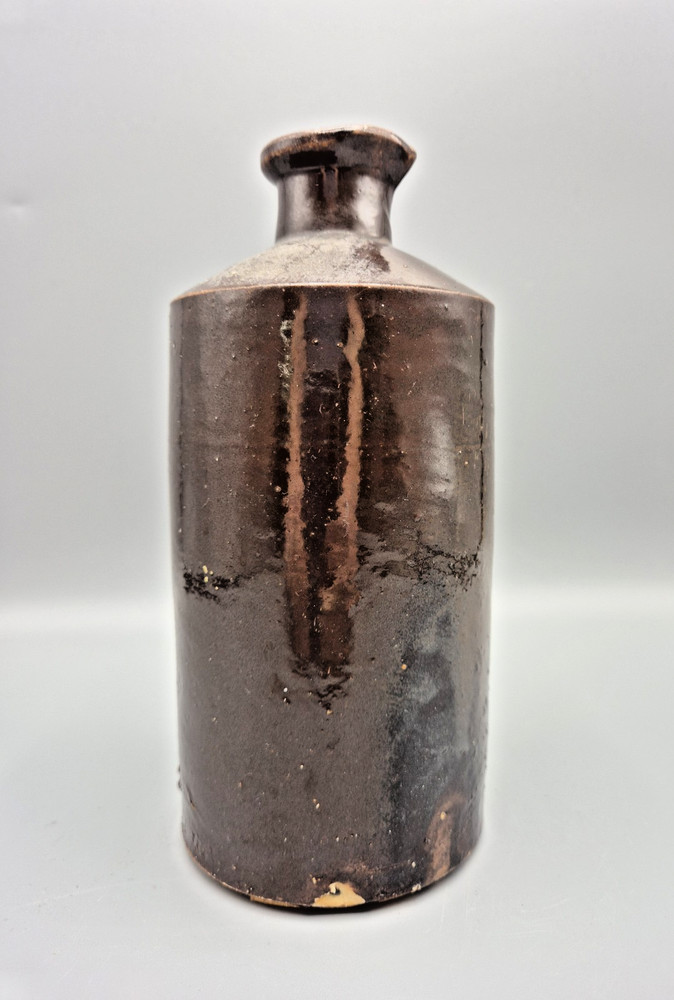 Antique Stoneware Dark Brown Master Ink Bottle (JS2)