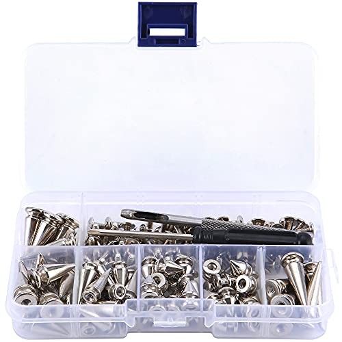 70 Sets Mixed Shape Spikes and Studs Assorted Sizes Tree Spikes Mixed 70Pcs