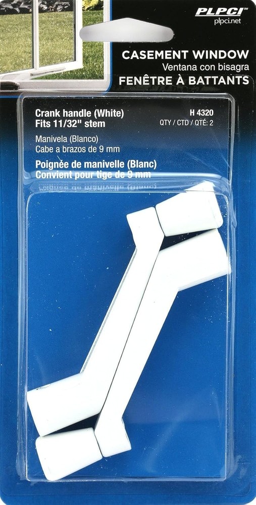 Surface Mount White Casement Operator Crank Handle, 3.5 in Projection, 2 Pack