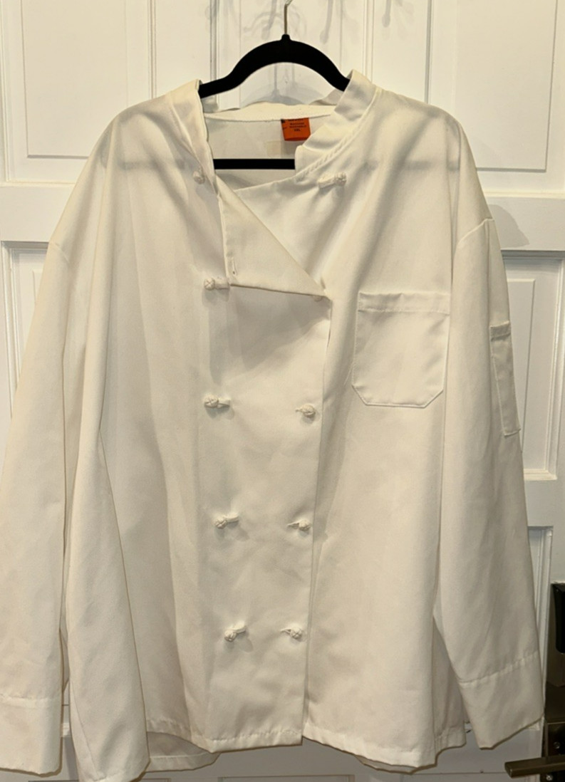 Chef jacket made in USA Traditional Chef Coat  White 100% Midweight Cotton 3XL