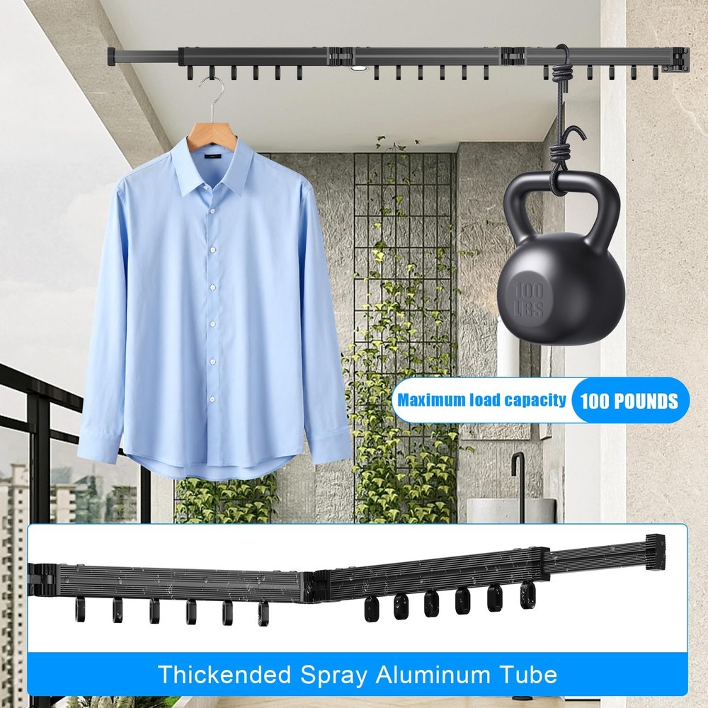 Foldable Wall Mounted Clothes Drying Rack Space Saving Laundry Home Hanger