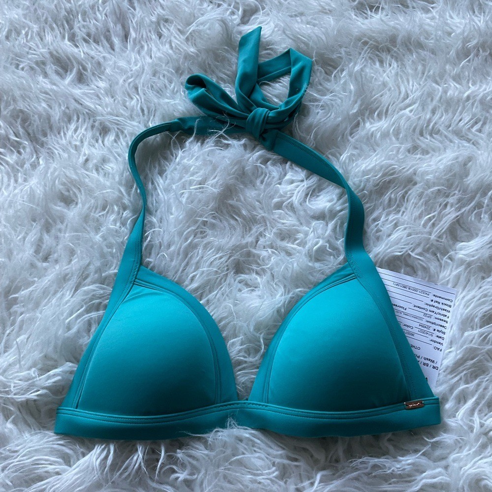 🆕PINK RETRO BINDING TRI PUSH BRA TEAL