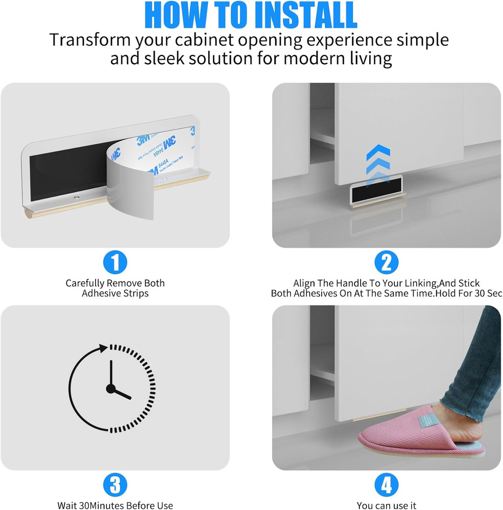 Trash Cabinet Foot Pull,Hands-Free Garbage Drawer Foot Pull Handle, Touchless Op