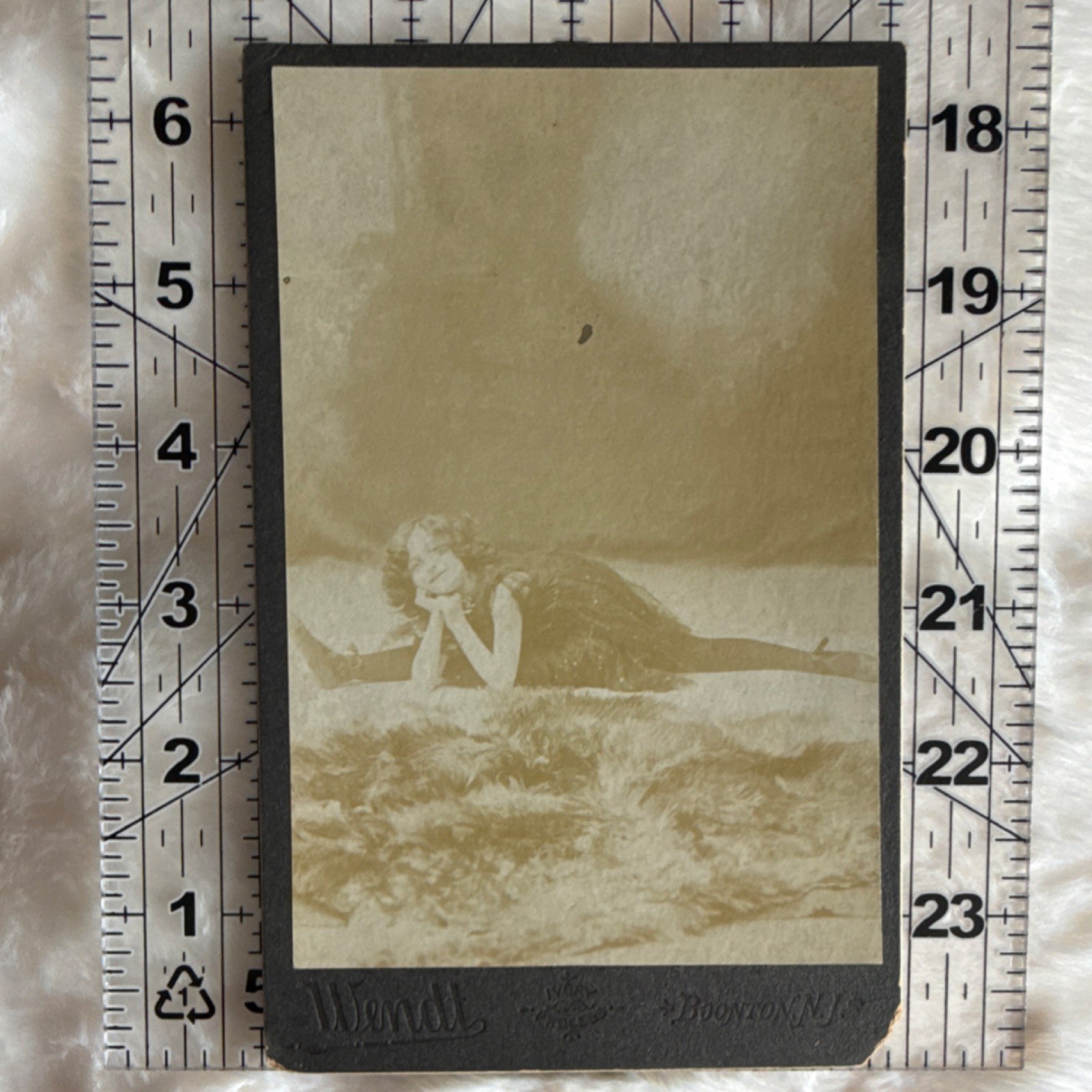 Wendt Cabinet Card Photograph Woman Sepia Portrait Brooklyn NY" Vintage