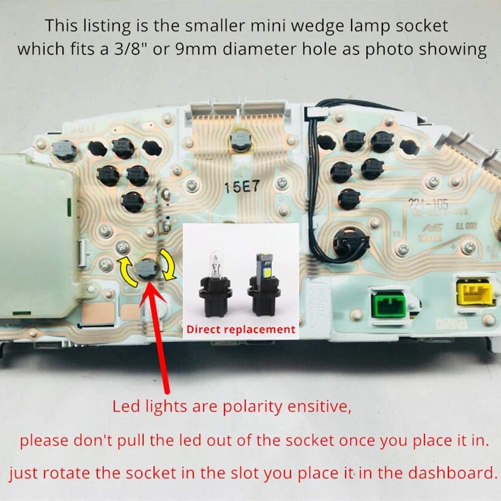 74 LED Bulb Dash Light Extremely Bright Wedge PC74 Twist Socket