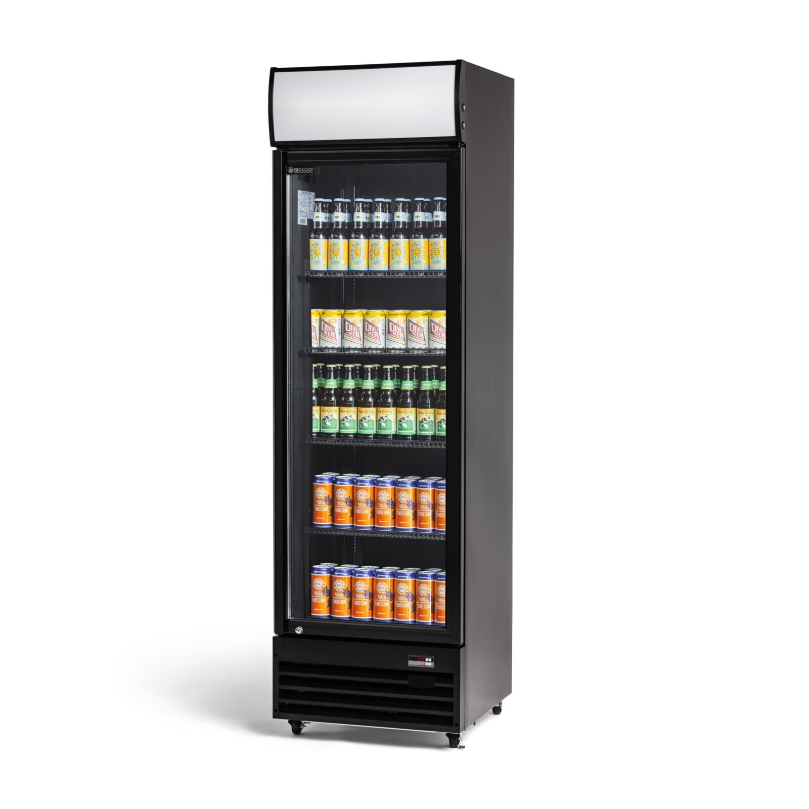 Procool Glass Door Black ICE COLD BEER Display Cooler, Merchandiser Fridge