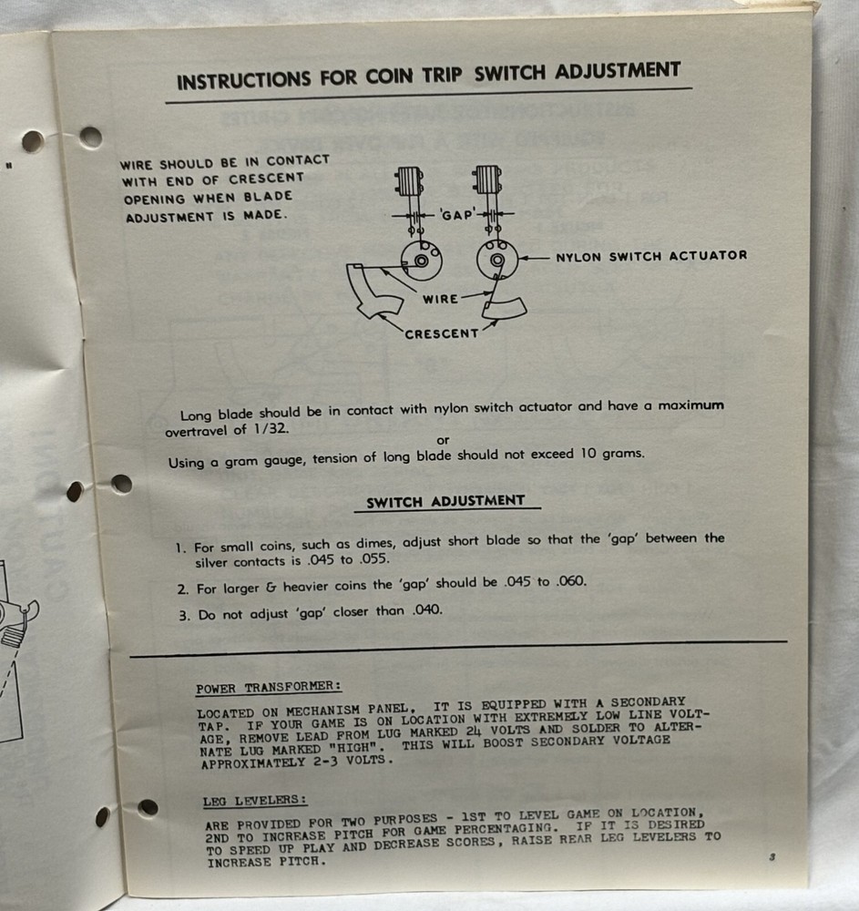 ORIGINAL-WILLIAMS-DOODLE BUG & LOVE BUG-INSTRUCTION MANUAL