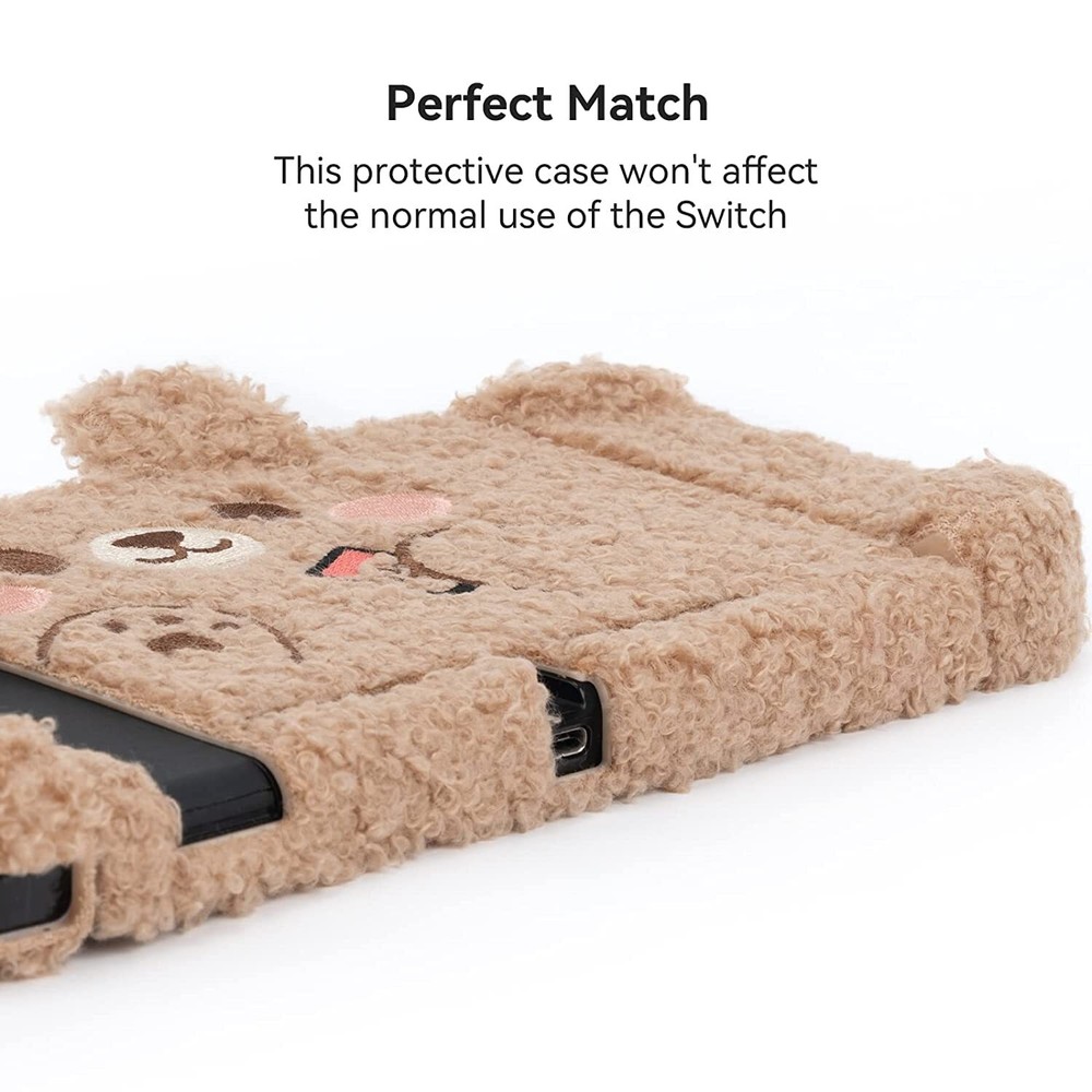 GeekShare Protective Case for Nintendo Switch New Cute Bear Plush Hard Shell NS