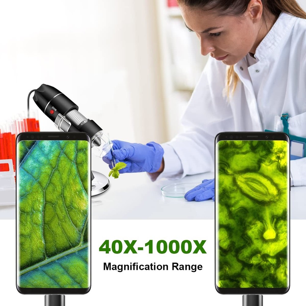 USB Microscope Camera with Stand & Carrying Case, Cainda Digital Microscope C...