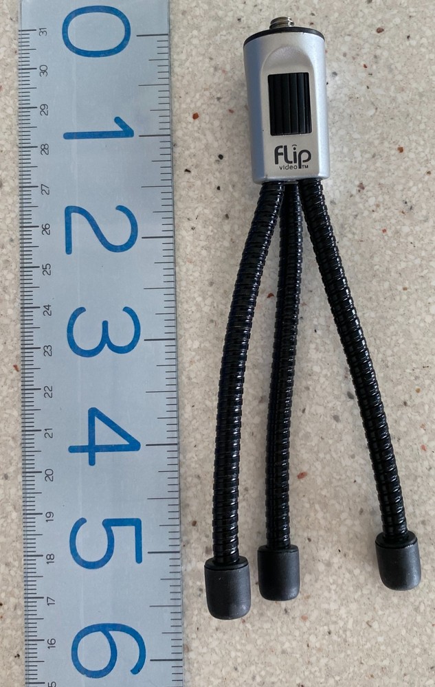 Flip Video Camera Adjustable Tripod Black & Silver