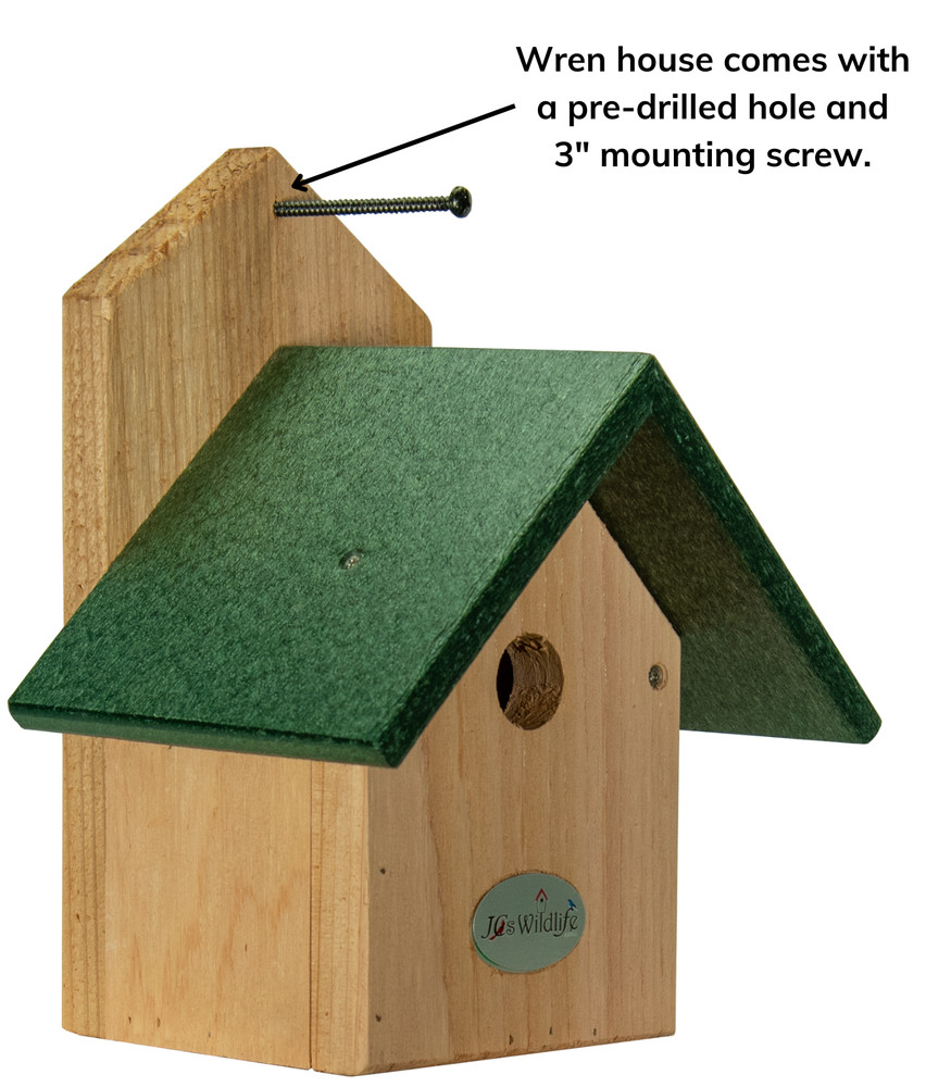 (Blue) Post Mount Wren House