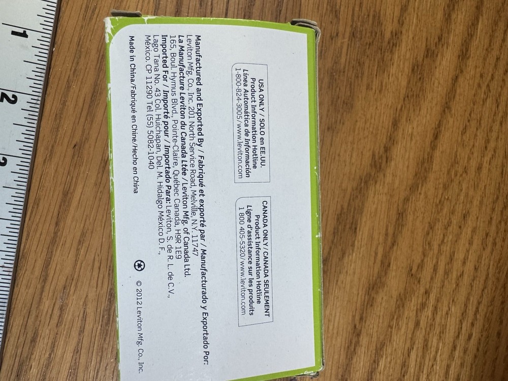 Leviton 70045 Porcelain Keyless Lampholder Socket Medium Base