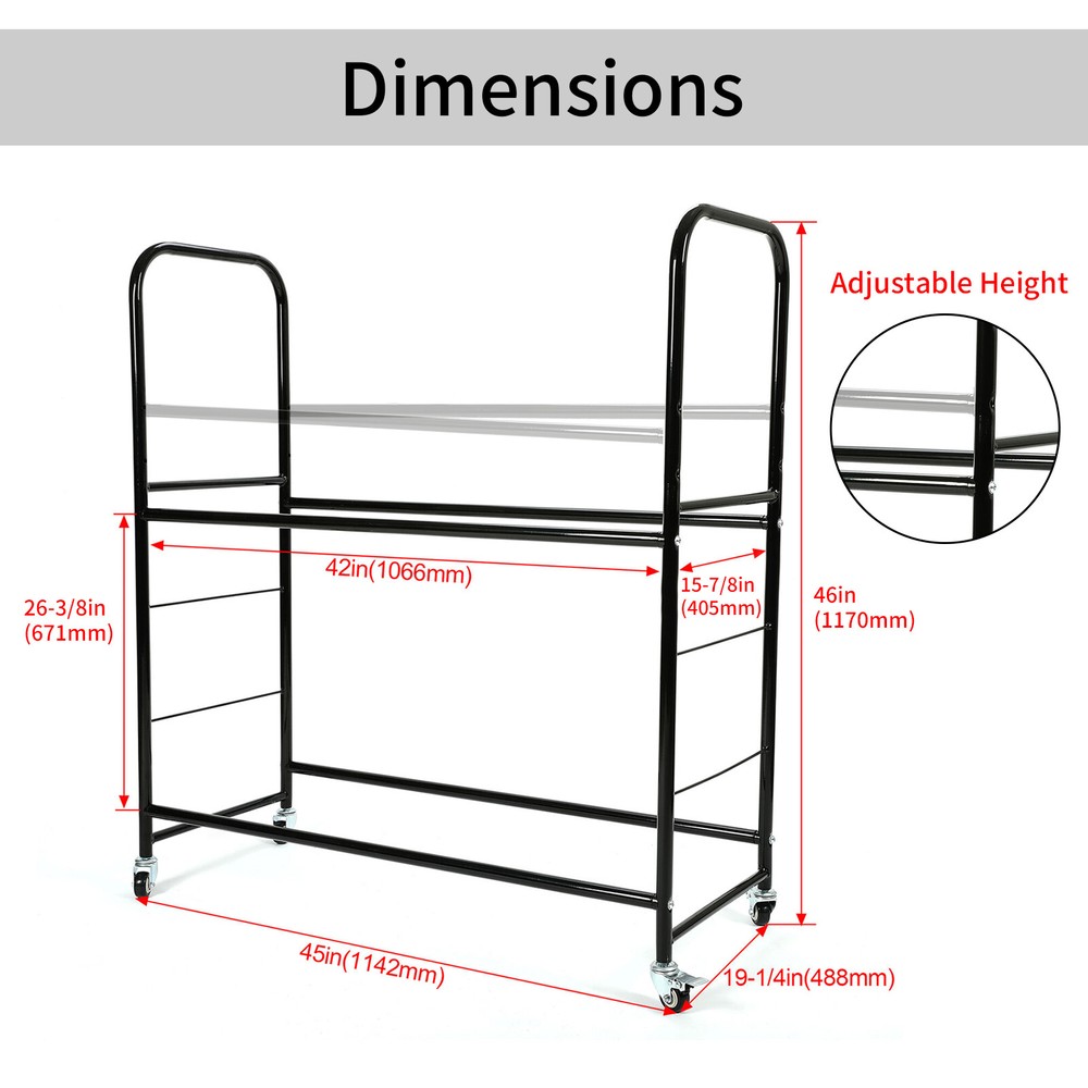 Universal Moveable Tire Garage Storage Rack &Shelving For Basement/Workshop
