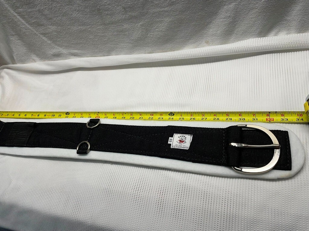 33" Black Nylon Western Cinch, Felt Lined, - New