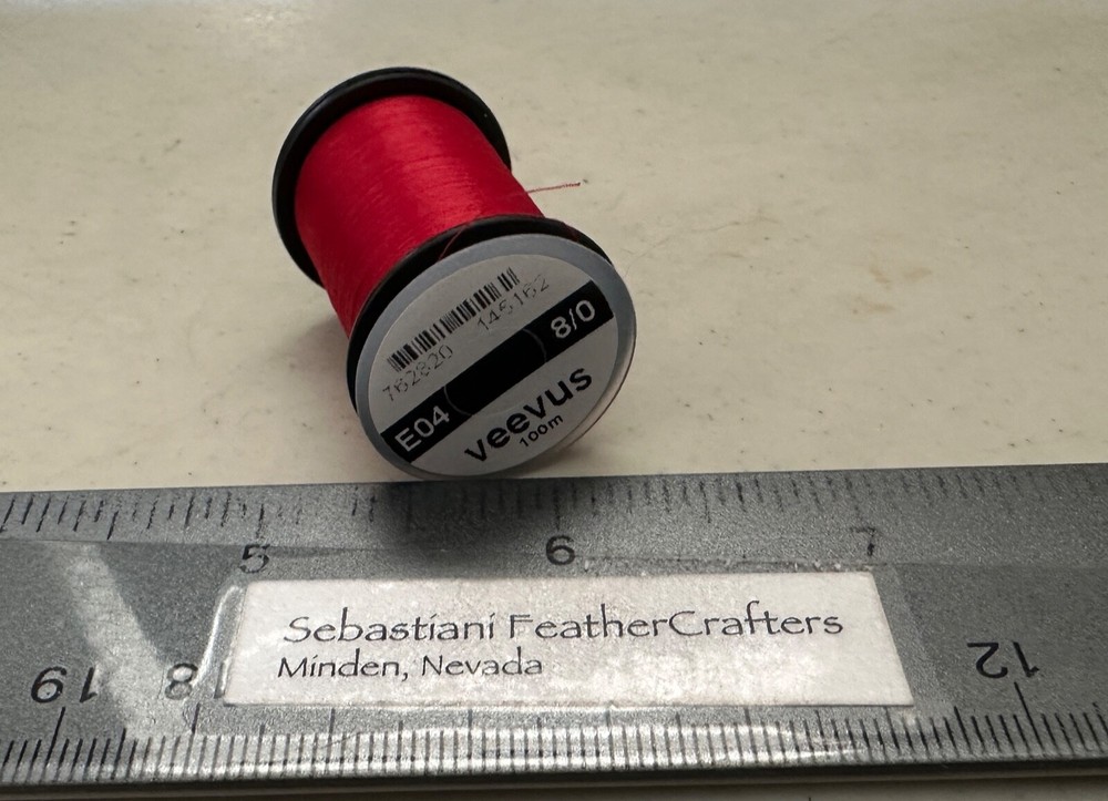 VEEVUS 8/0 Red 100m Thread One Spool