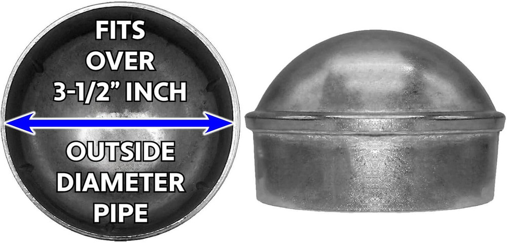 3-1/2" Chain Link Fence Post Cap - Use for 3-1/2" outside Diameter Post/Pipe - A
