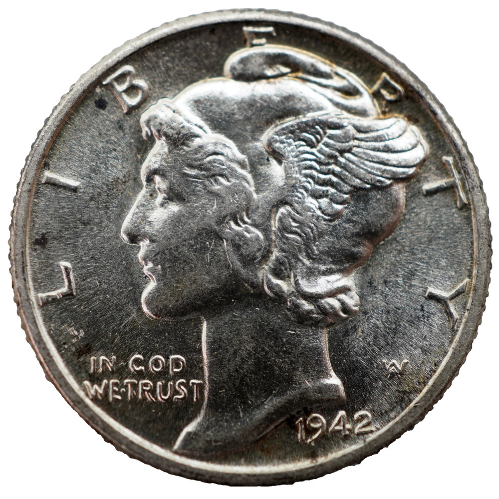 1942 Mercury Dime BU