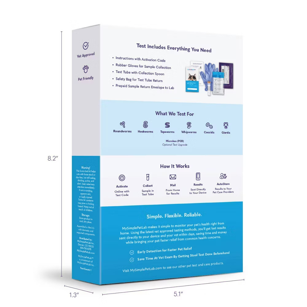 MySimplePetLab Cat Routine Stool Test Kit