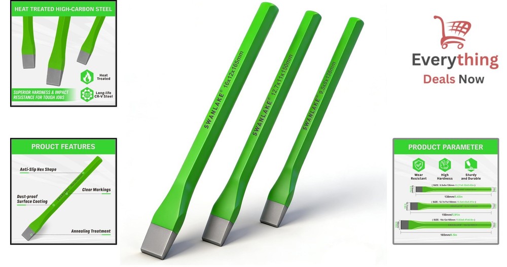 Professional-Grade Heavy Duty Cold Chisel Set - Ideal for Carpentry & Repairs
