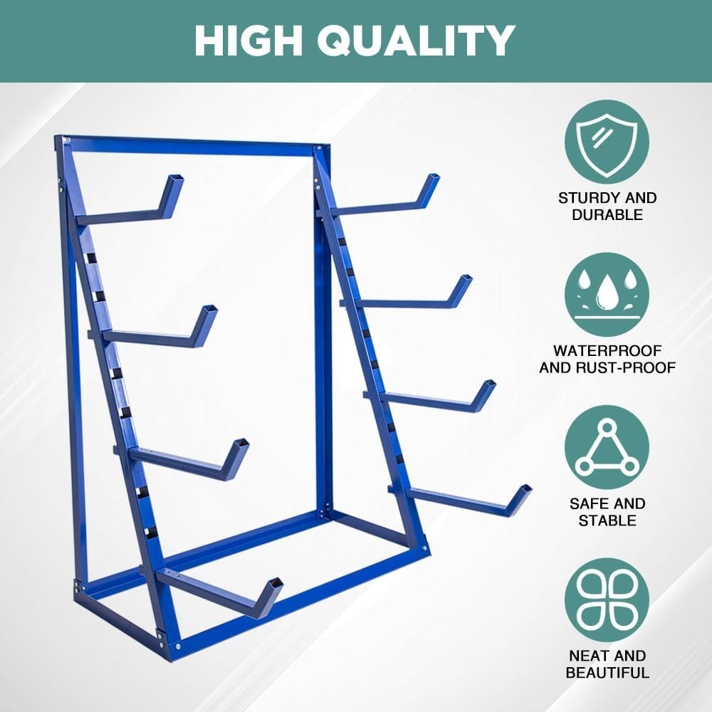 Heavy Duty Steel Horizontal Storage Rack with 4-Level Lumber/Pipe Organizer
