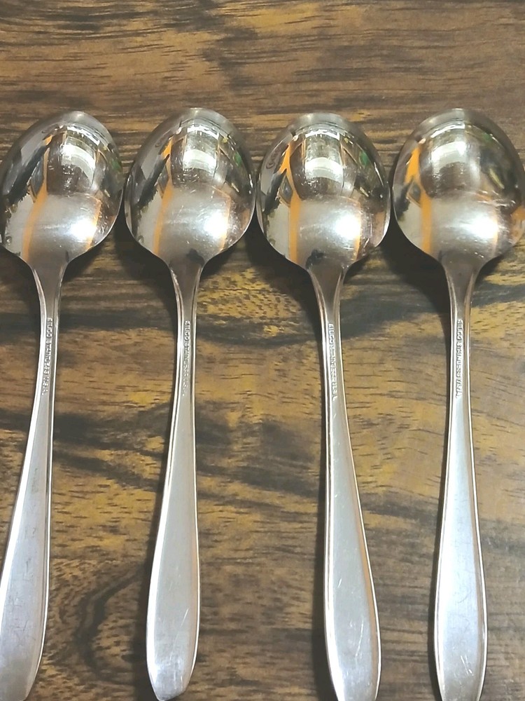 4 Silco Flatware Table Spoons Stainless Flatware 7 1/4" *Replacement Pieces *