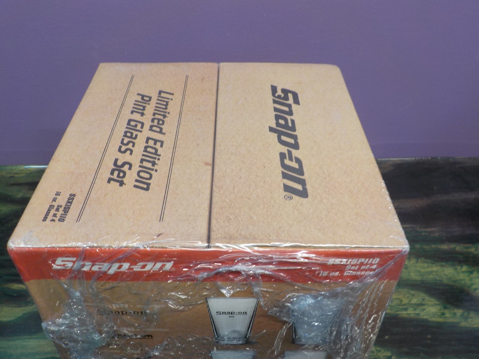 Snap-On Tools Pint Glass Limited Edition Set of 4 16 oz Glasses SSX15P110 - NEW