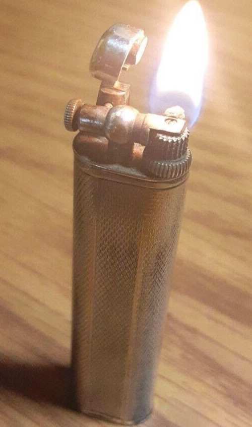 Working Dunhill Oil Lighter silver hammer without box
