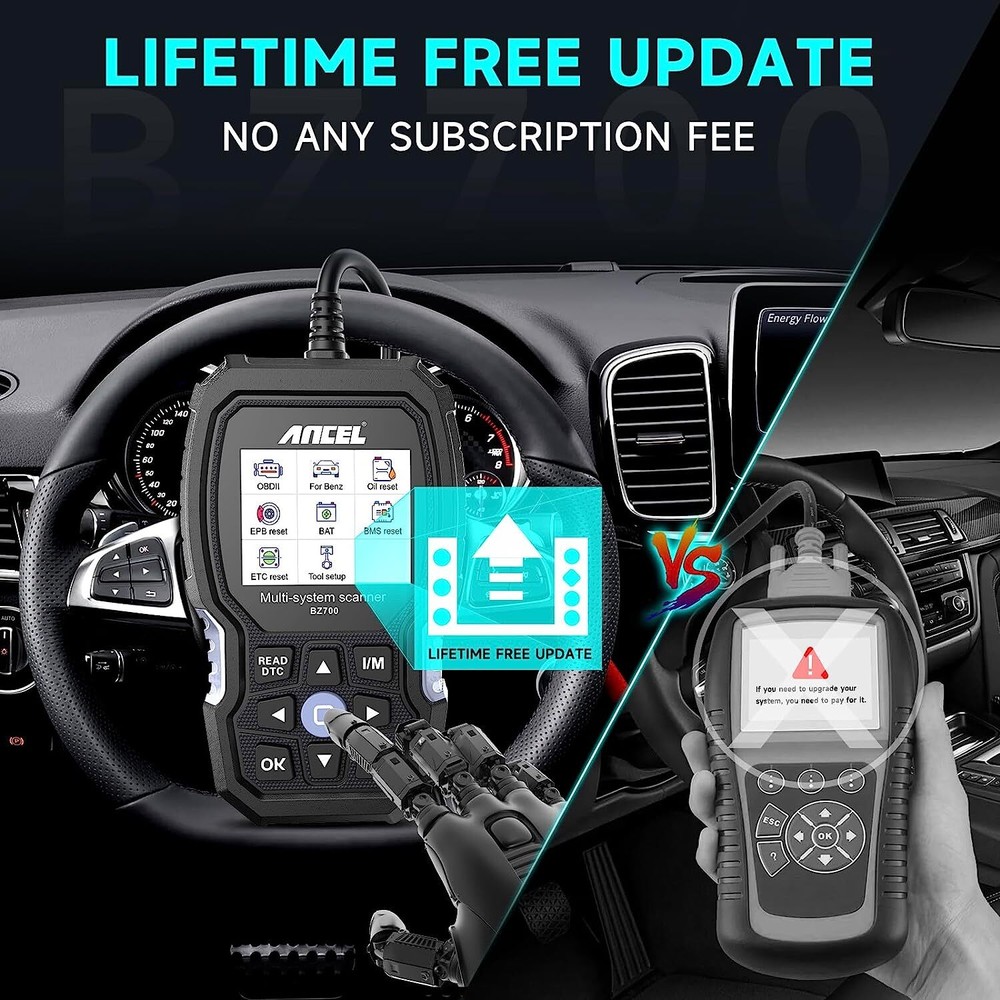 ANCEL BZ700 Fit for Mercedes Benz OBD2 Scanner ABS SRS All System Code Reader