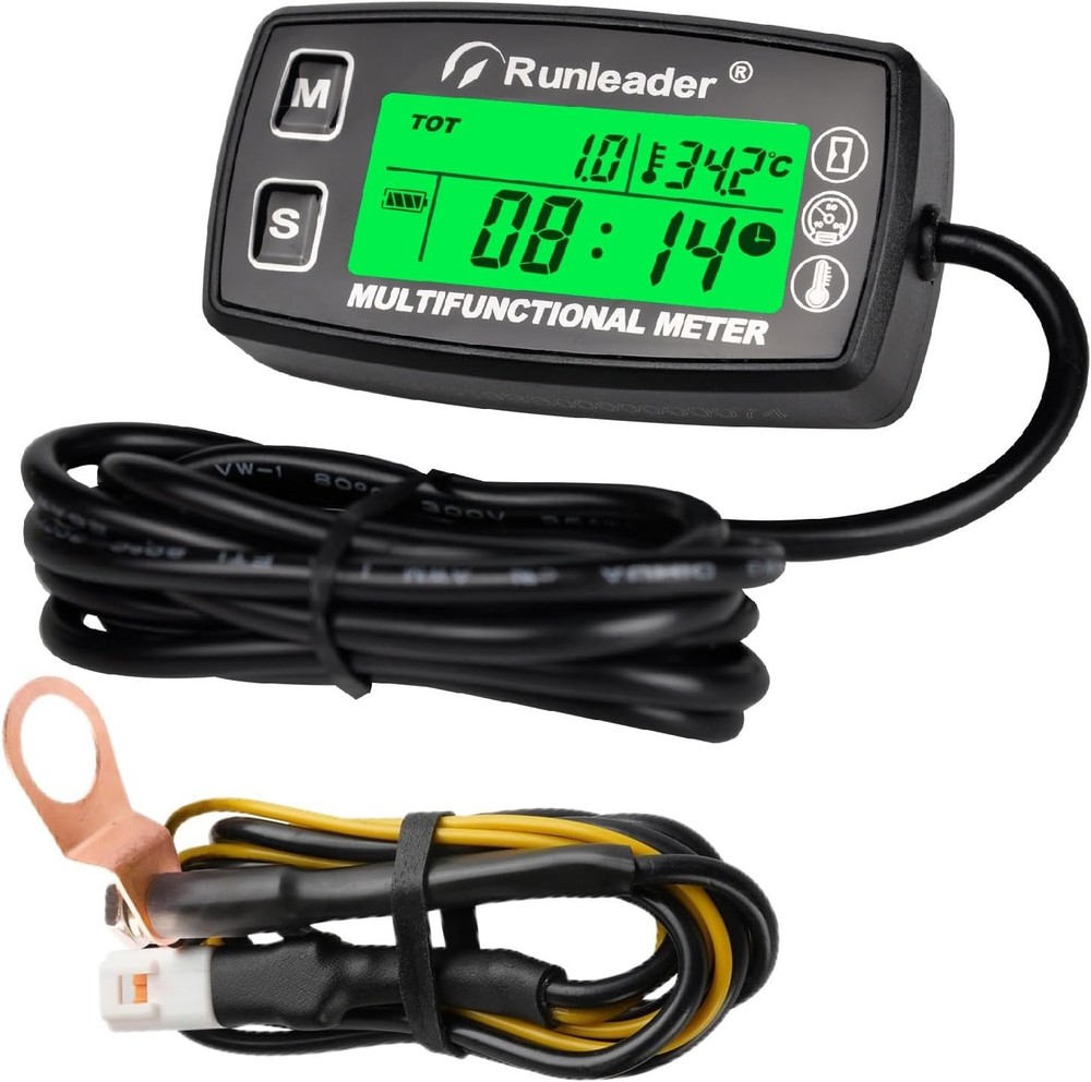 Advanced Digital Tach Hour Meter and Temperature Gauge for Efficient Engine Care