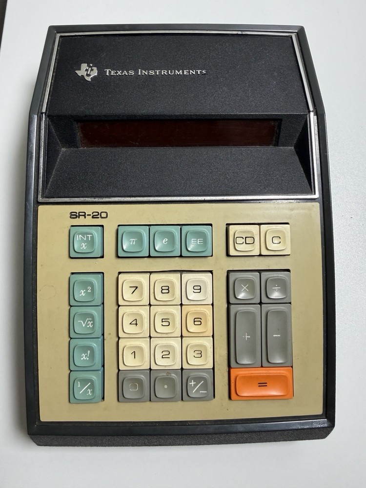 Vintage Texas Instruments SR-20 Engineering Desk Calculator LED Tested + Chord