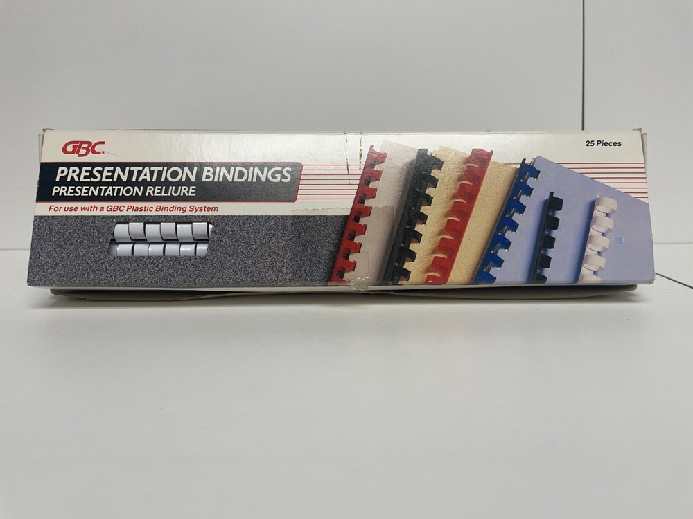 GBC Presentation Binding Combs Spines 25 pcs 3/8" White Plastic 19-Hole