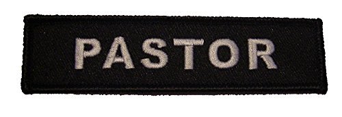 PASTOR PATCH White letters on black background - Veteran Owned Business
