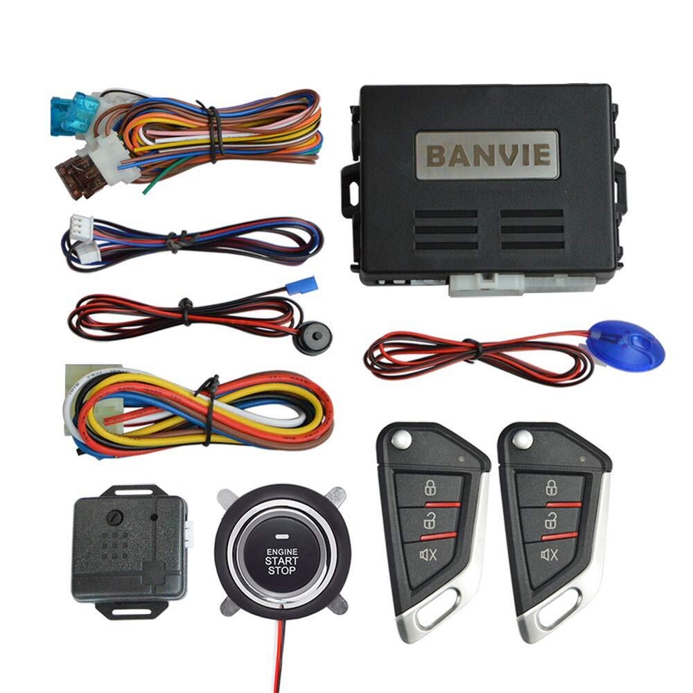 Car Keyless Entry Security Alarm System With Remote Engine Start And Push To Sta