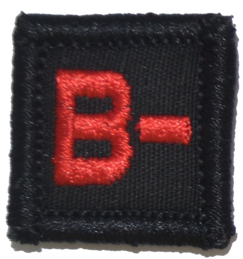 Blood Type - 1x1 Military/ Patch Hook Backing (All Blood Types) Army