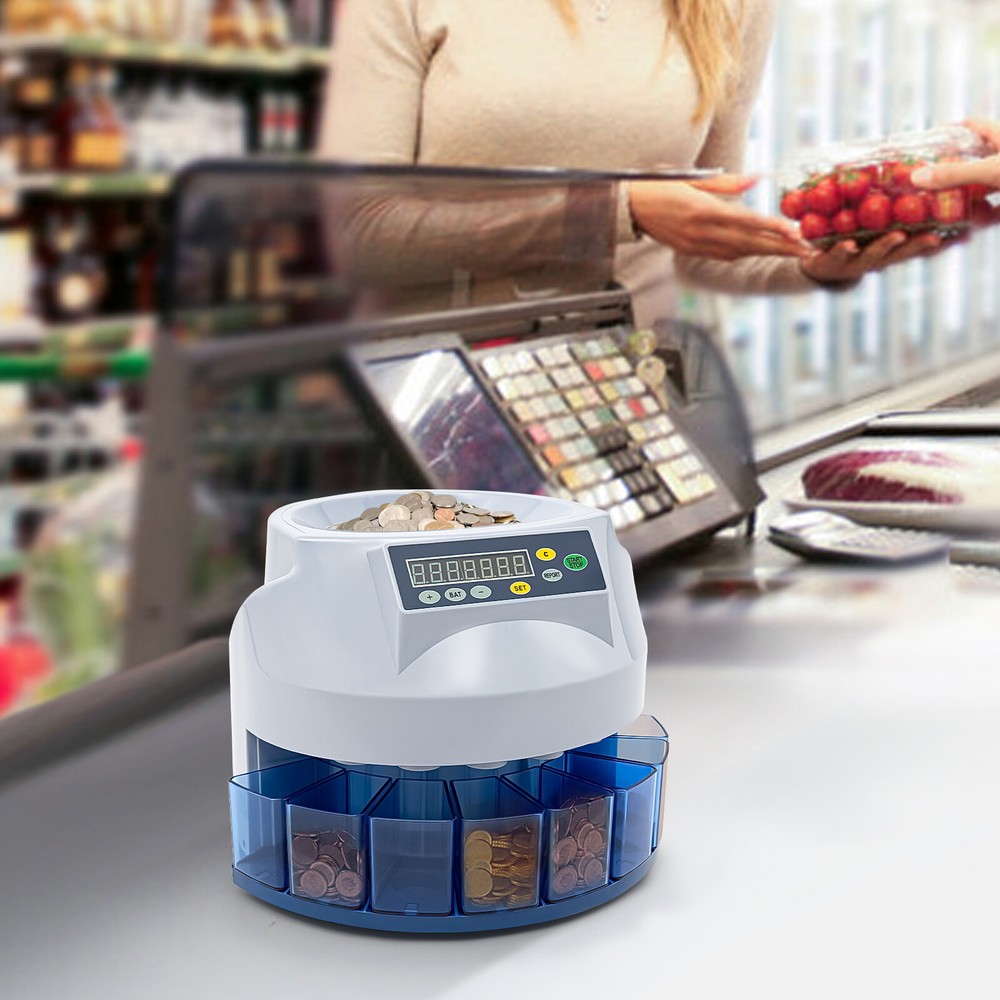 Digital Electronic Automatic Coin Sorter Machine Counter Counting Change Money