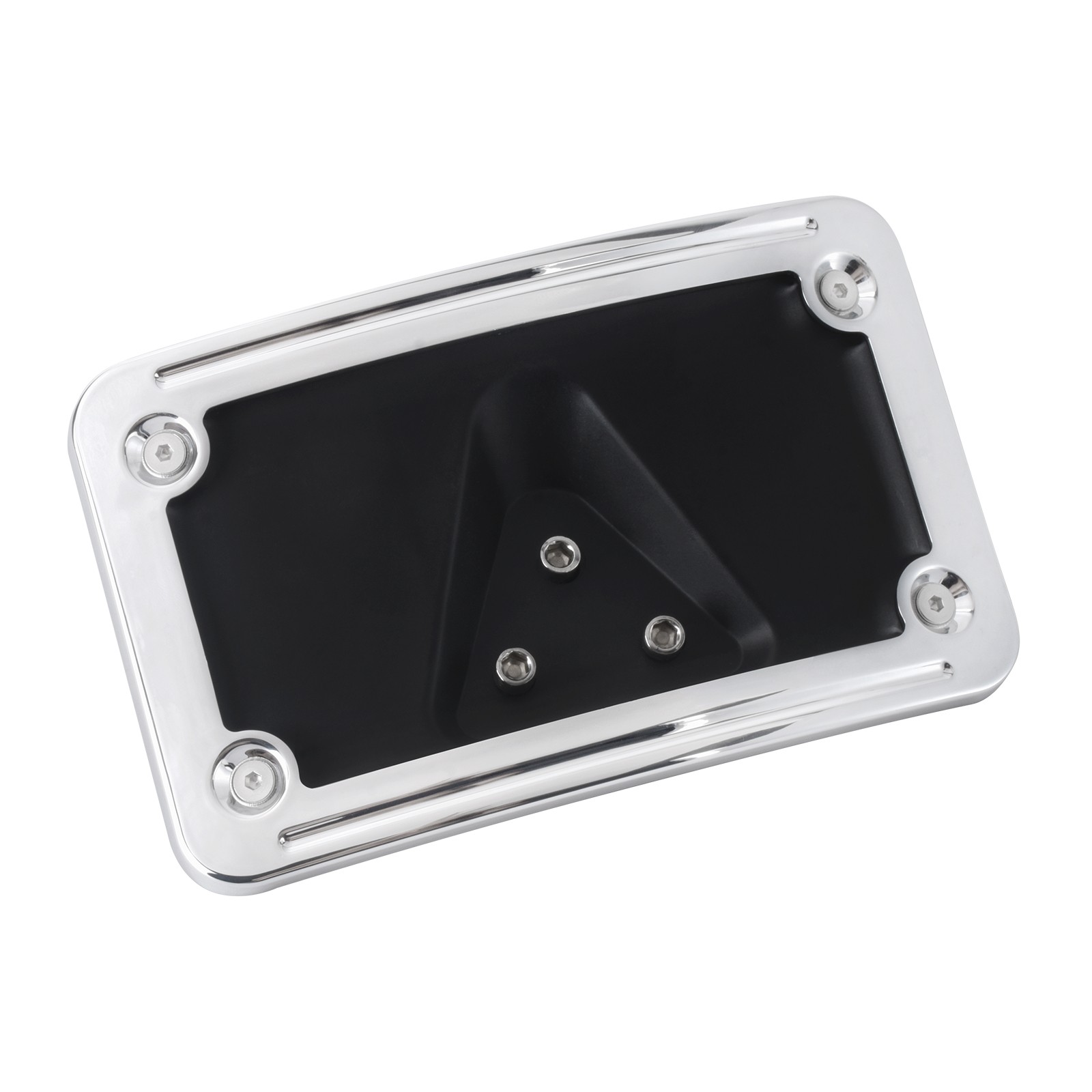 Chrome Curved Laydown License Plate Mount Bracket For Harley Softail Sportster