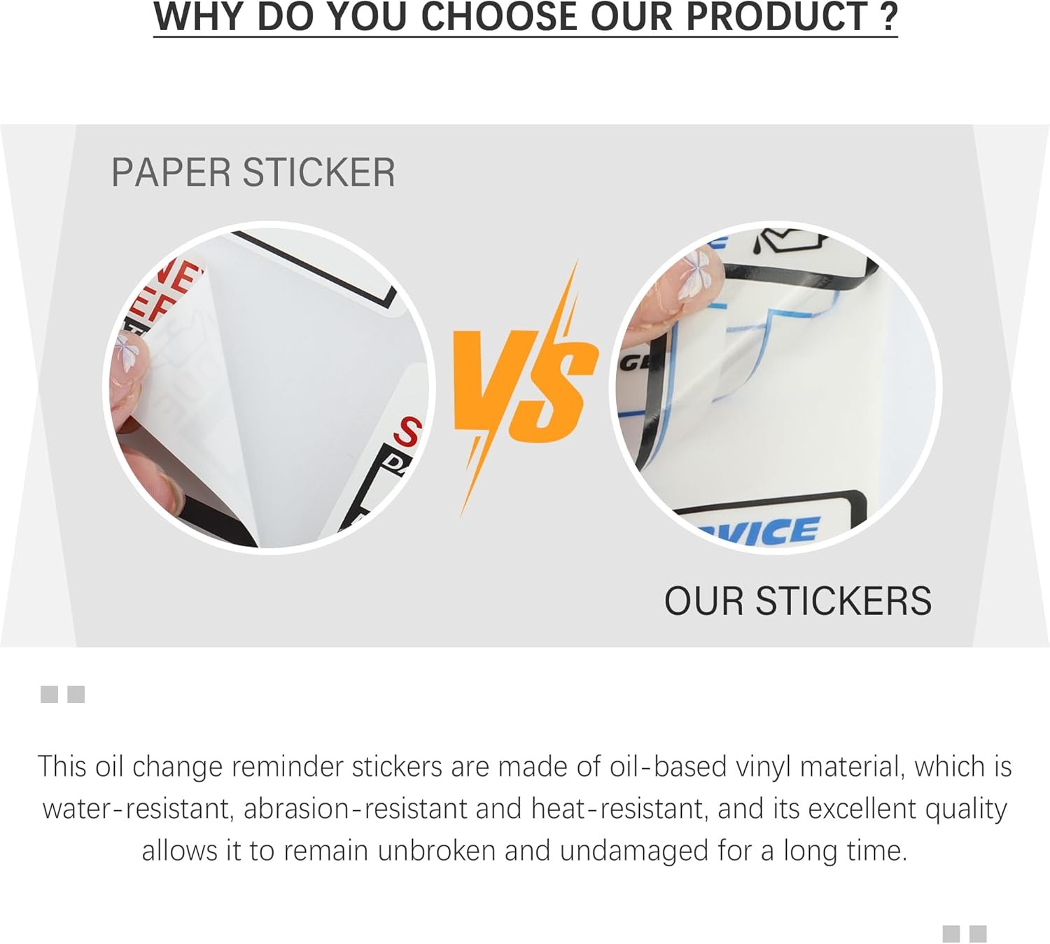 300PCS Car Oil Change Stickers 2x2 Removable Vinyl Next Service Due Labels *NEW*