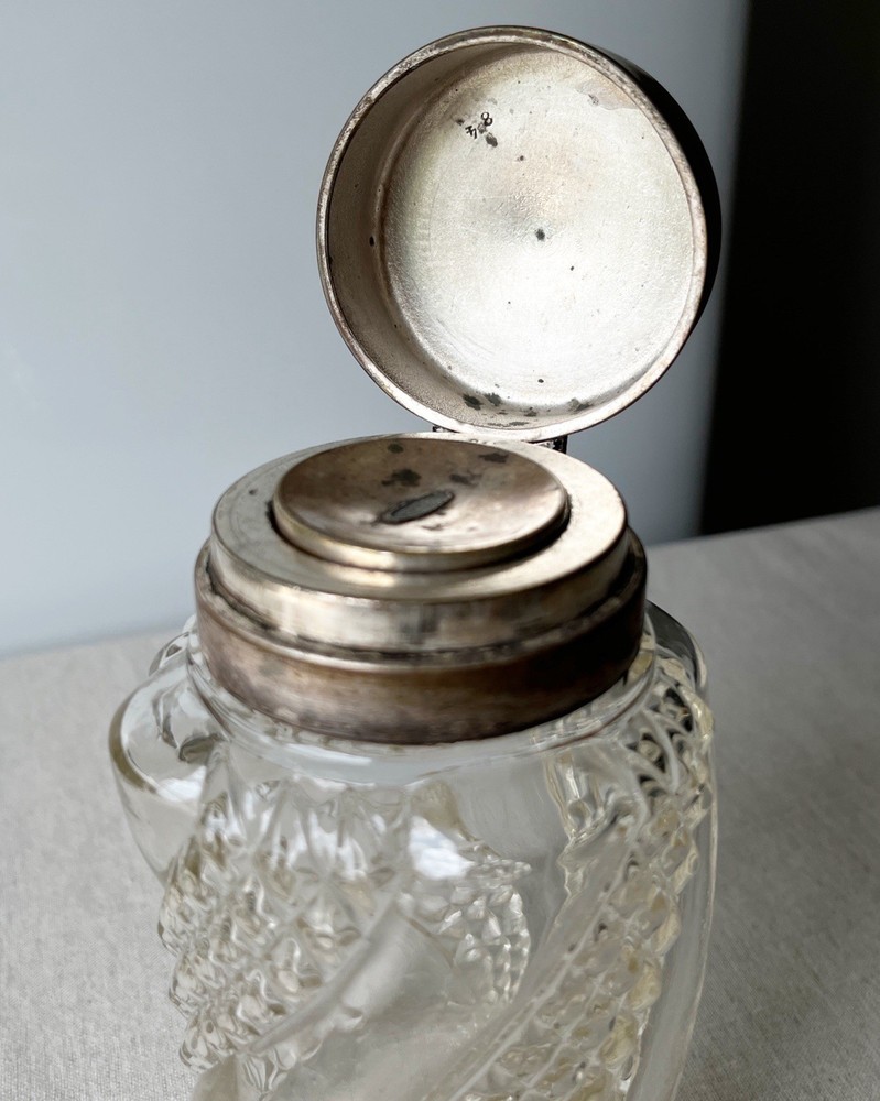 Imperial RUSSIAN SOLID SILVER and glass tea jar 84 mark