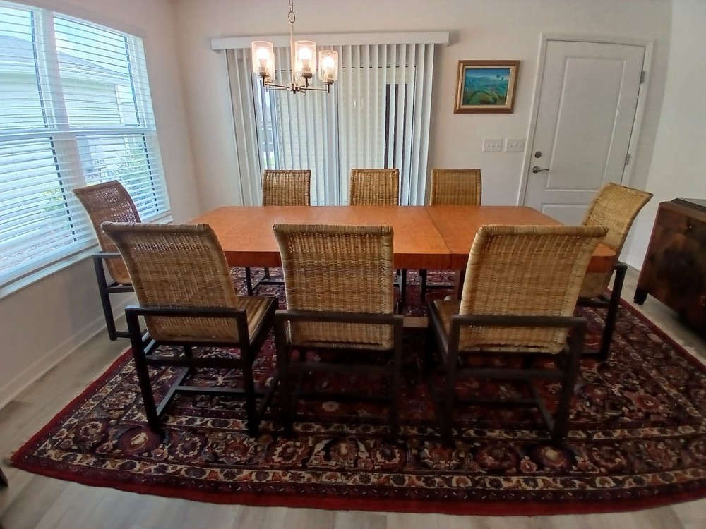 Art Deco Dining Table, Flamed Oak, High Quality