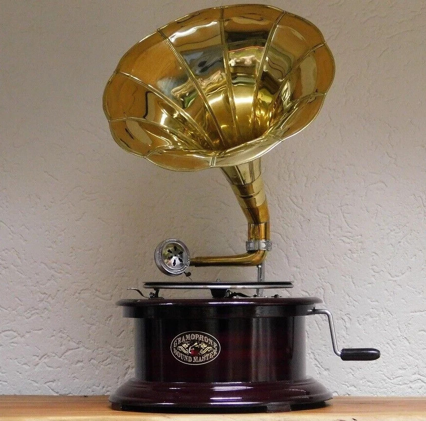 Antique HMV Gramophone Fully Functional Working Phonograph, win-up record player