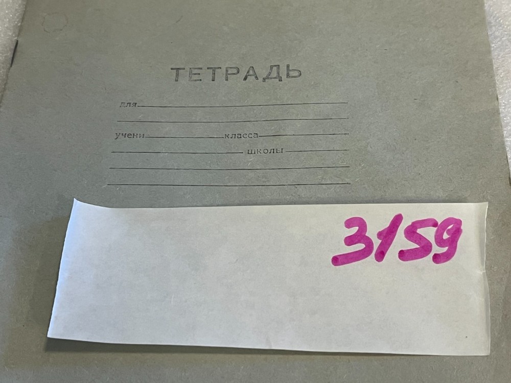 Vtg Soviet Russian Blank School 12 Sheets Notebook Notepad w/ Drying Tissue USSR